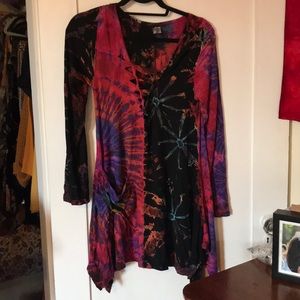 Tie dye hippie dress